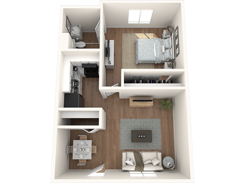 The Element at River Pointe apartments in Jacksonville Florida photo of one bedroom floorplan